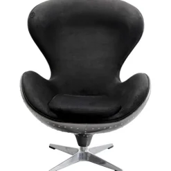 Fauteuil pivotant Lounge noir Grafite>KARE Design New