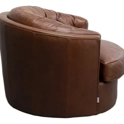 Fauteuil pivotant Music Hall cuir marron><noscript><img width=