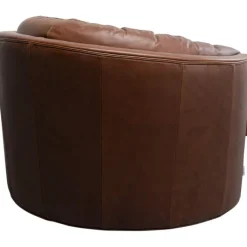 Fauteuil pivotant Music Hall cuir marron><noscript><img width=