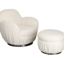 Fauteuil pivotant Nube bouclé><noscript><img width=