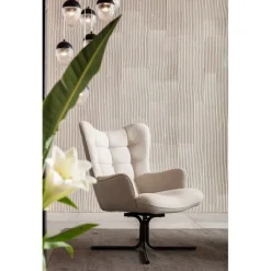 Fauteuil pivotant Oscar crème>KARE Design Outlet