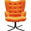 Fauteuil pivotant Oscar velours orange>KARE Design Hot