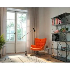 Fauteuil pivotant Oscar velours orange>KARE Design Hot