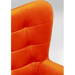 Fauteuil pivotant Oscar velours orange><noscript><img width=