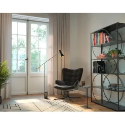 Fauteuil pivotant Oscar velours noir><noscript><img width=