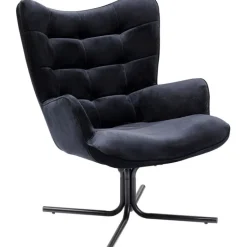 Fauteuil pivotant Oscar velours noir><noscript><img width=
