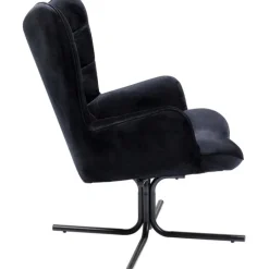 Fauteuil pivotant Oscar velours noir><noscript><img width=