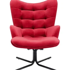 Fauteuil pivotant Oscar velours rouge><noscript><img width=