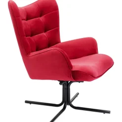 Fauteuil pivotant Oscar velours rouge><noscript><img width=