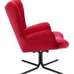 Fauteuil pivotant Oscar velours rouge><noscript><img width=