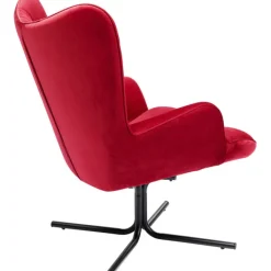 Fauteuil pivotant Oscar velours rouge><noscript><img width=