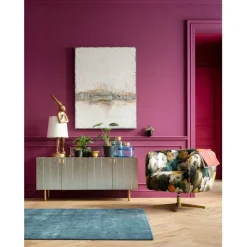 Fauteuil pivotant Peony Flower jaune><noscript><img width=