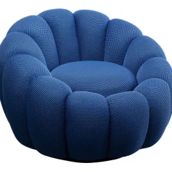 Fauteuil pivotant Peppo Bloom bleu>KARE Design Discount