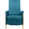 Fauteuil relax Lazy velours bleu>KARE Design Sale