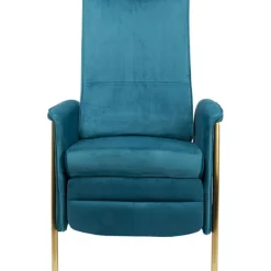 Fauteuil relax Lazy velours bleu>KARE Design Sale