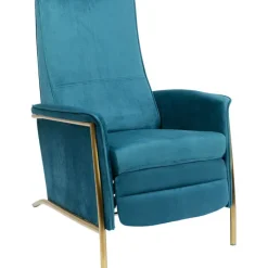 Fauteuil relax Lazy velours bleu>KARE Design Sale
