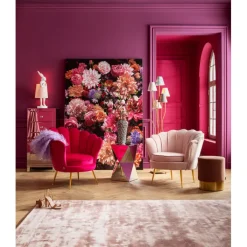 Fauteuil Water Lily doré-fuchsia>KARE Design Hot