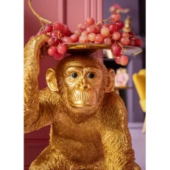 Figurine décorative Butler Playing Chimp doré 52cm><noscript><img width=