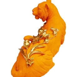 Figurine décorative Flower Leopard orange 26cm><noscript><img width=