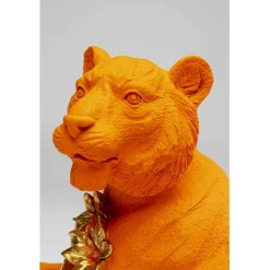 Figurine décorative Flower Leopard orange 26cm><noscript><img width=