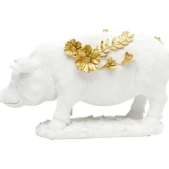 Figurine décorative Flower Pig blanc 21cm>KARE Design Discount