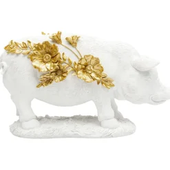 Figurine décorative Flower Pig blanc 21cm><noscript><img width=