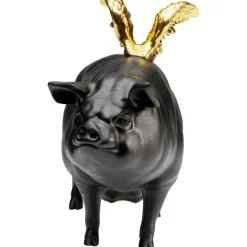 Figurine décorative Flying  Pig noir 11cm><noscript><img width=