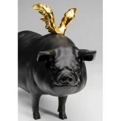Figurine décorative Flying  Pig noir 11cm><noscript><img width=