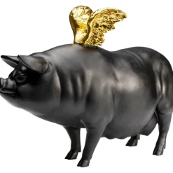 Figurine décorative Flying Pig noir 21cm><noscript><img width=