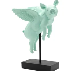 Figurine décorative Flying Pig Turquoise 29cm>KARE Design Outlet