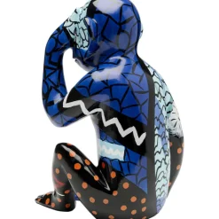 Figurine décorative Graffiti Monkey bleu 39cm><noscript><img width=