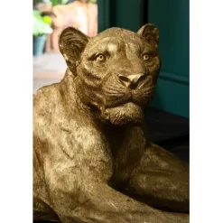 Figurine décorative Lion doré 113cm><noscript><img width=