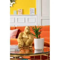 Figurine décorative Monkey Gorilla Side doré 39cm><noscript><img width=