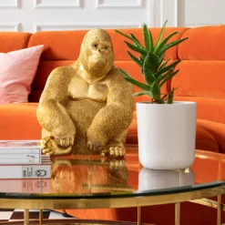 Figurine décorative Monkey Gorilla Side doré 39cm><noscript><img width=