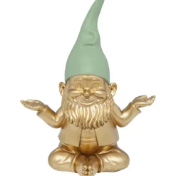 Figurine décorative Nain Meditation doré vert 19c>KARE Design Outlet