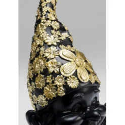 Figurine décorative Nain Meditation noir-doré 19cm><noscript><img width=