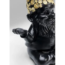 Figurine décorative Nain Meditation noir-doré 19cm><noscript><img width=