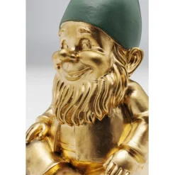 Figurine décorative Nain Sitting doré vert 19cm><noscript><img width=