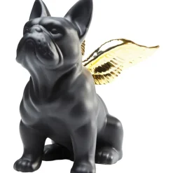 Figurine décorative Sitting Angel Dog doré-noir><noscript><img width=