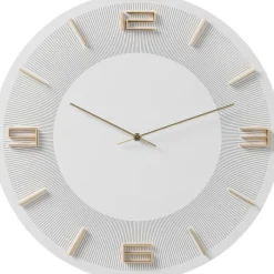 Horloge murale Leonardo blanc/doré Ø49cm>KARE Design Sale