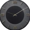 Horloge murale Leonardo noir/doré Ø49cm>KARE Design Sale