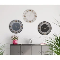 Horloge murale Leonardo noir/doré Ø49cm>KARE Design Sale