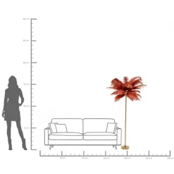 Lampadaire Feather Palm Rusty Red 165cm><noscript><img width=