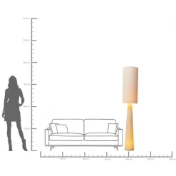Lampadaire Marleen beige bouclé 190cm><noscript><img width=