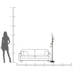 Lampadaire Scala Balls Milky noir 160cm><noscript><img width=