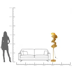 Lampadaire Yuva doré 160cm><noscript><img width=