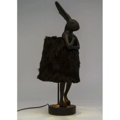 Lampe à poser Animal Rabbit Fur noir/doré 68cm><noscript><img width=