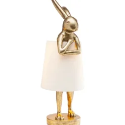 Lampe á poser Animal Rabbit doré/blanc 68cm><noscript><img width=