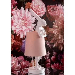 Lampe à poser Animal Rabbit blanc/rose 50cm>KARE Design Clearance