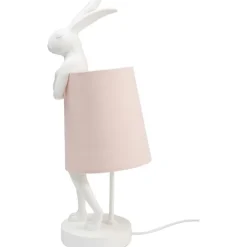 Lampe à poser Animal Rabbit blanc/rose 50cm><noscript><img width=